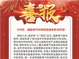 920萬，威勝電氣中標項目迎來多點開花！
